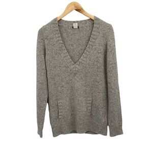 J. Crew gray sweater mohair wool blend v neck
